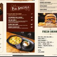 Menu - English   at The Royal Pub - Disney Village in Chessy