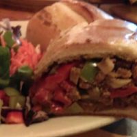 Vegan cheese steak, yummy!  at Cafe Con Leche in Newtown