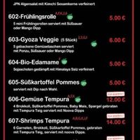 Menu at Sushi Noova in Barsinghausen