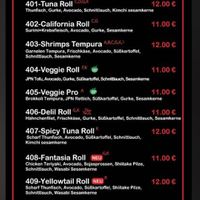 Menu at Sushi Noova in Barsinghausen