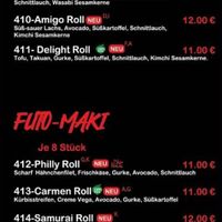 Menu at Sushi Noova in Barsinghausen