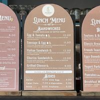 Menu from the Convent Cafe  at The Convent Cafe in St Johns