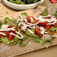 Avocado and tomato pancakes  at Naval Brunch  in Skiathos