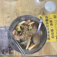 mocking meat sausage, smoked tofu, brokkoli, mi noodles  at Pufang Vegetarian Food - 素食 璞方蔬食 燙滷味 in Taoyuan