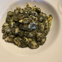 Gnocchi with pesto sauce.   at Old Faithful Inn Dining Room in Yellowstone National Park