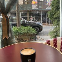 Almond latte at Café-Flor / Bar 21 in New York City