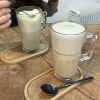 Chaï & Matcha Latte (Oat Milk)  at Wonderland Patisserie in Paris