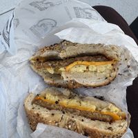 V Sausage egg cheese  at Utopia Bagels in New York City
