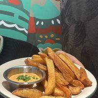 Triple cooked fries with spicy seasoning and vegan mayo    at Kong Taiwanese Bistro in Vienna