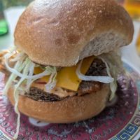 oyster mushroom burger at Kong Taiwanese Bistro in Vienna
