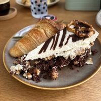Chocolate salted pretzel pie and a croissant   at Mommy's Cafe in Kaiserslautern