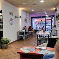 Inside the restaurant at La Nonna Brunch in Figueres