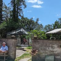 garden at Prästgårdscaféet in Burgsvik
