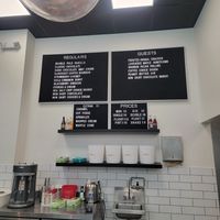 Big menu at Two Roosters Ice Cream - Lake Boone Trail in Raleigh