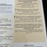 Menu  at Moscati in Rome