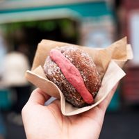 Bola de Berlim the sour cherry🤤🤤 at CAOS - O Futuro É Vegetal in Lisbon