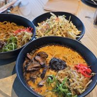 Tan tan ramen, kare, cabbage salad at Peko Peko  in Boulder