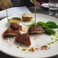 Mushroom skewer at La Costanera in Half Moon Bay