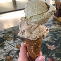 Pistachio and hazelnut gelato at Caffe Duomo in Rimini