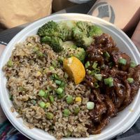 Orange chicken  at The Loaded Bowl in Oklahoma City