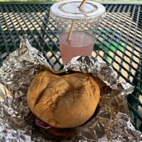 Buffalo chicken sandwich and lavender lemonade (not sweet, I loved it)  at The Loaded Bowl in Oklahoma City