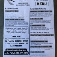 Catering menu  at Swap Out the Swine - Pop-Up - temporarily closed in Baltimore