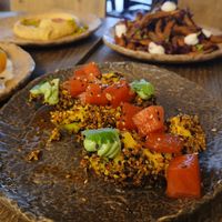 Avocado and watermelon tartar at Honest Greens in Porto