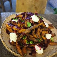 Sweet potato fries at Honest Greens in Porto
