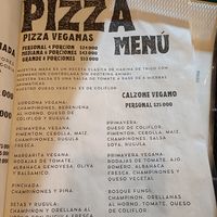 Vegan menu at La Pizzicleta in Cali