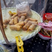 Food on the cart at Bun Xao Chay Ngon in Ho Chi Minh City