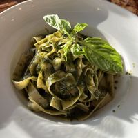 tagliatelle with vegan pesto  at Il Posto in San Diego