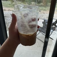 Iced latte with oatmilk   at Field Station Moab in Moab