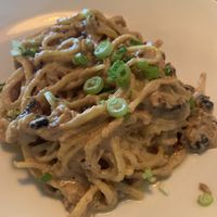 Vegan cashew fettuccine   at Forage Restaurant in Orangeville