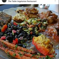 their famous patty, black beans, stuffed bell pepper, my favorite seaweed salad and more! at The Table in Ottawa