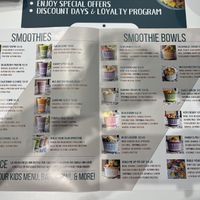 Menu  at BARE Blends in Tampa