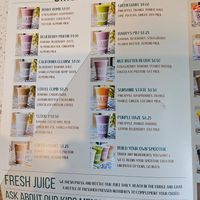 Menu at BARE Blends in Tampa