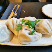 Khinkali with mushroom filling at Georgian House in Vilnius