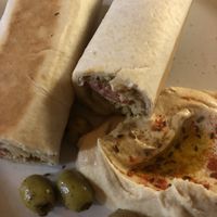Flatbread with falafel and hummus  at Le Mille e Una Notte in Trieste