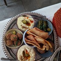 Falafel, classic hummus, avo hummus, involtini at Le Mille e Una Notte in Trieste