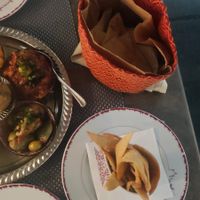 Mezzeh, served with bread at Le Mille e Una Notte in Trieste