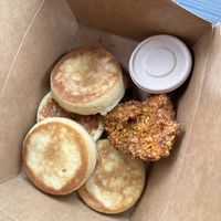 Pancakes and air fried chik'n  at The SHAPED Studio in Philadelphia