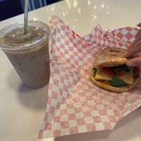 Cold brew with oat milk & plant based breakfast sandwich  at Aloft Hotels in Reno