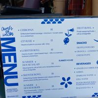 Wall menu at Aunts et Uncles: Summer House in Brooklyn