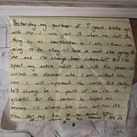 Cute note you can find anywhere in table drawer   at Lola Rosa - Milton in Montreal