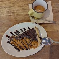 Chocolate pie & espresso at Lola Rosa - Milton in Montreal