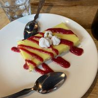 Lemon Raspberry Tart at Lola Rosa - Milton in Montreal