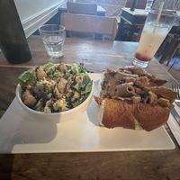 Lola’s cheesesteak and side Caesar salad  at Lola Rosa - Milton in Montreal