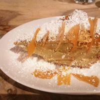 Mango vegan-cheesecake at Lola Rosa - Milton in Montreal