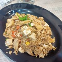 Fried rice with tofu and mushrooms at Nur Cafe Station - Sup Tulang Merah Habib in Tanah Rata