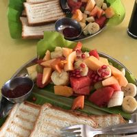 Spanish Breakfast - no eggs & extra fruit  at Mango Tree in Hampi